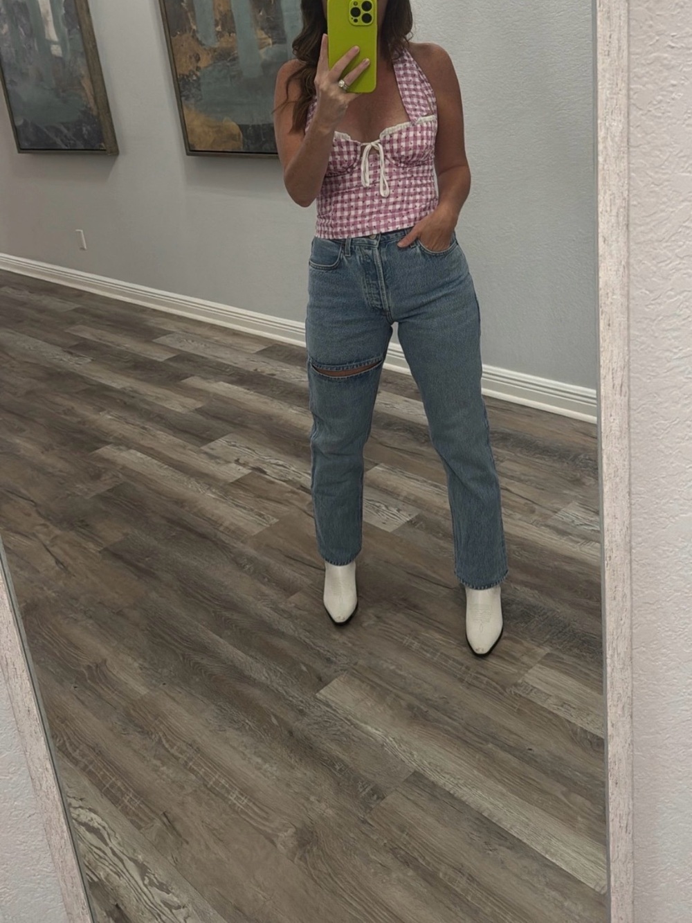 Agolde 'Lana' Blue Denim Slice Straight-Leg Organic Denim Jeans
Size 23 - Picture 6 of 6